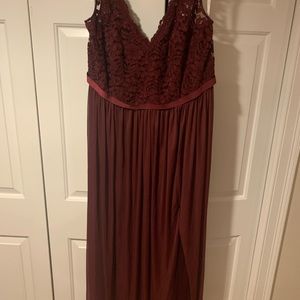 David’s bridal long dress in wine